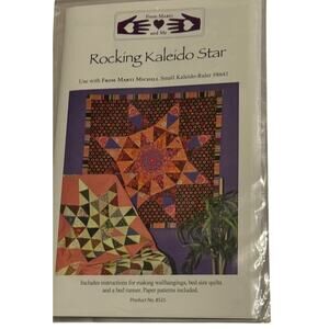 Kaleidoscope Star Quilt Pattern Marti & Me Rocking #8525 Bed Runner Wall Hanging